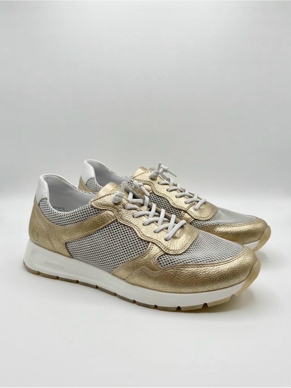 Remonte Metallic Gold and White Women's Sneaker